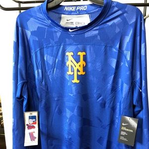 NWT! Nike Pro Hypercool NY Mets MLB 3/4